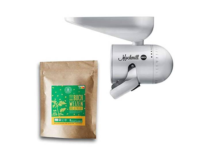 Mockmill Mahlaufsatz für KitchenAid frisches Mehl Made in Germany + 2,5 kg Bio Buchweizen