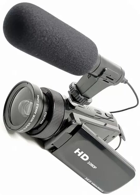 INF HD-Digitalkamera mit Weitwinkelobjektiv Schwarz