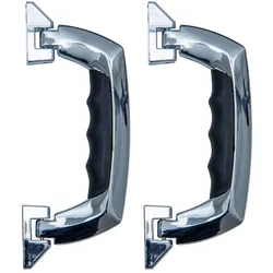 HMF 14970-09 Koffergriff, Tragegriff aus Kunststoff, 2 Stück, 19 x 7,5 cm, Chromsilber