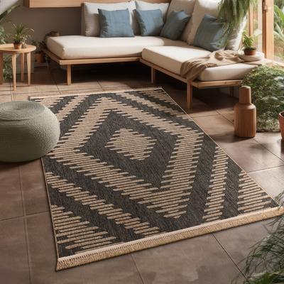 Paco Home Indoor and Outdoor Rug Natural Look with Diamond Pattern