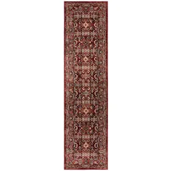 KADIMA DESIGN Teppich mit Vintage-Design | Herati Muster | Robust, Langlebig & Einfach zu Pflegen | Für Fußbodenheizung | 66x300cm