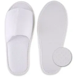 Slipper Dots offen Weiss Einheitsgröße 29,5 cm lang 10 Paar Sohle mit Noppen
