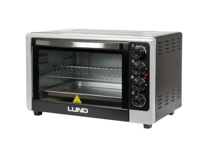 ELEKTROBackofen 2000W 48L – Multifunktionsbackofen mit Drehspieß, Umluft, Temperaturregelung bis 230°C, Timer, Edelstahl-Heizelemente, modern, vielseitig, Küchenofen mit Bedienfeld