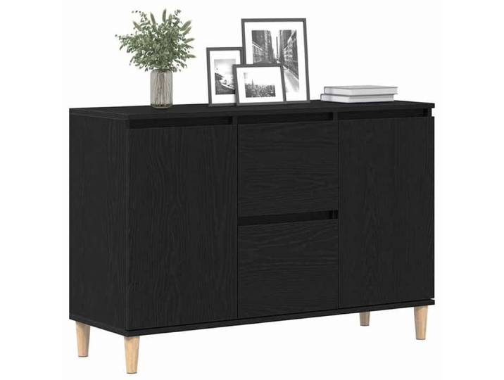 Buffet bahut/Commode MVS - multi-rangement - Meuble sur pied - avec tiroir Noir 102x35x60cm Bois d'ingénierie &26_9834551