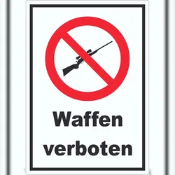 HB-Druck Waffen verboten Aufkleber A6 (105x148mm)