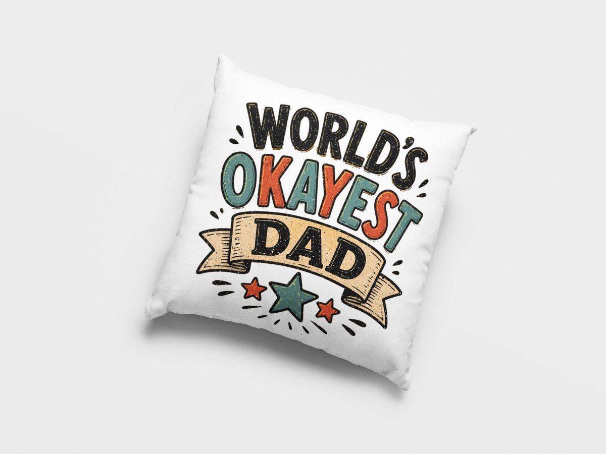 World's Okayest Dad Sierkussen - Grappig Retro Vaderdag Cadeau voor Papa's