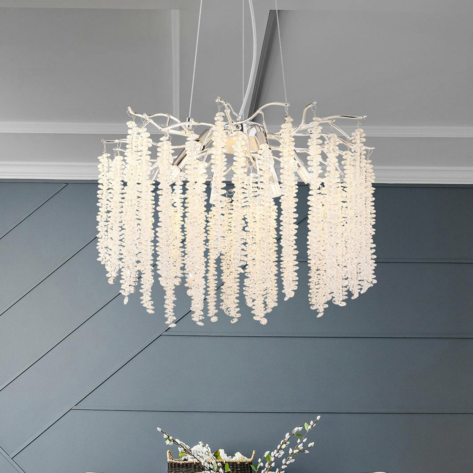 home24 Hanglamp Laverne type A zilver/transparant Ø 50cm