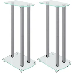 vidaXL Damisberg (1 Paar, Ständer), Lautsprecher Ständer + Wandmontage, Silber
