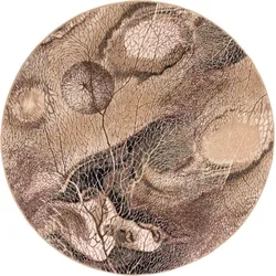 TEPGO Wollteppich Sinan dunkelbeige 133x133 cm rund