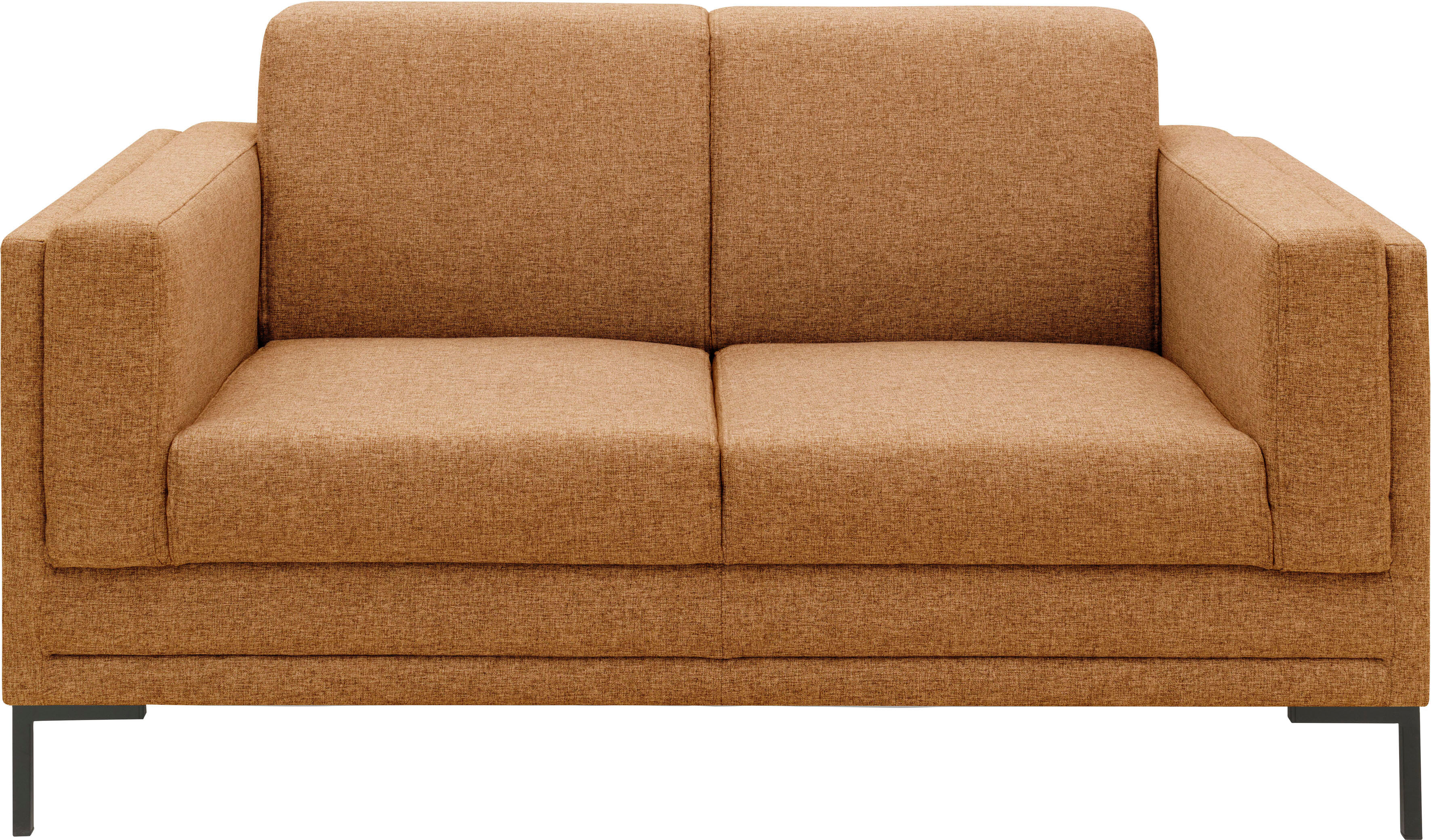 2-Sitzer "LOOKS VII", braun (messing), B:155cm H:82cm T:90cm, 100% Polyester, LOOKS BY WOLFGANG JOOP, Sofas, 2-Sitzer, klare Linien, edles Design