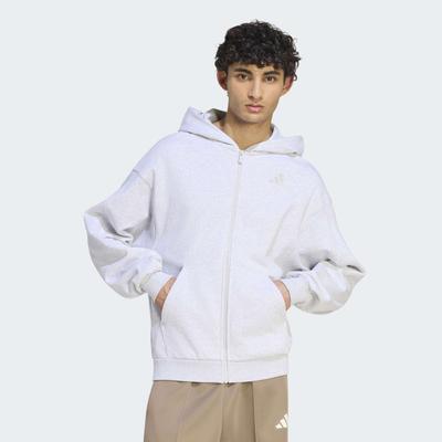 Kapuzensweatshirt ADIDAS SPORTSWEAR "M AK SL FZ", Herren, Gr. XL, weiß (lgrauh), Obermaterial: 100% Baumwolle, normal, Rundhals, angesetztes Bündchen, Sweatshirts, sportliches Kapuzensweatshirt, schwere Stoffqualität, mit Kapuze