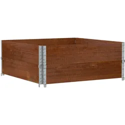 Helloshop26 - Hochbeet für Pflanzen Blumen Terrasse Garten 100 x 100 cm massives braunes Kiefernholz 02_0037243