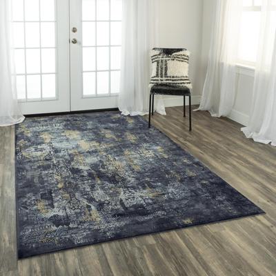 NAVATEXTURA Spring Charcoal, Blue, and Beige Modern Rug