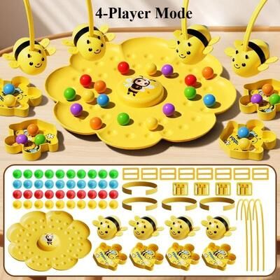 Uplift Picks Little Bumblebee Multifunctional Fishing Board Game Educational Toy yellow 4 Player