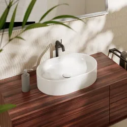 hansgrohe Xuniva Aufsatzwaschtisch 61073450 550x400mm, ohne Hahnloch/Überlauf, SmartClean, weiß