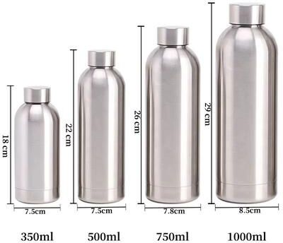 Inspired Finds Stainless Steel Water Bottle 500ml 750ml 1000ml Leakproof Travel Sports Drink Bottle For Outdoor, Gym, And Daily Use 500ml can Keep Warm