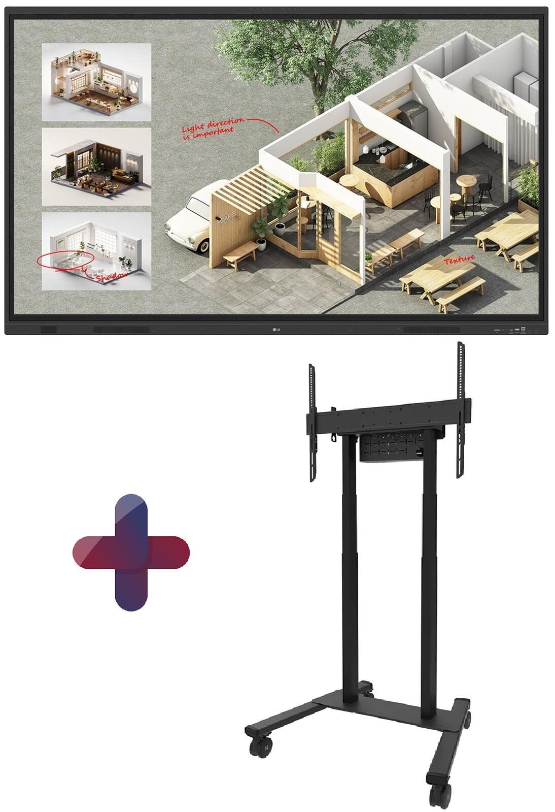 LG Electronics LG CreateBoard 75TR3DQ-B Signage Touch Display 190 cm 75 Zoll inkl. Neomounts MOVE Lift FL55-875BL1 75TR3DQ-B+FL55-875BL1