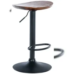 Décoshop26 - Barhocker mit Sitzfläche und Fußstütze aus dunklem Massivholz Industriedesign TDB10577