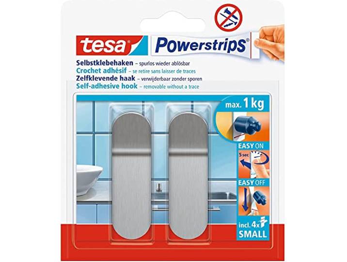 tesa Powerstrips Haken S - Metaal - Draagvermogen 1 kg