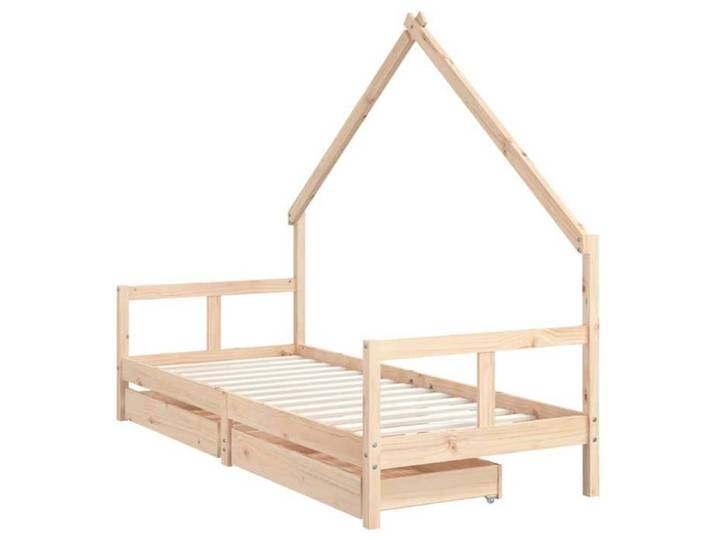 Lit cabane bébé - Cadre de lit pour enfants gris 80x200 cm - Bois de pin massif - design élégant - pour maison(63378）
