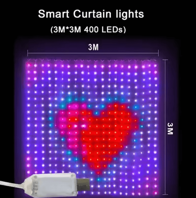 Inspire Curations USB Smart RGB DIY Picture Curtain Lights usb 3x3m 400leds none