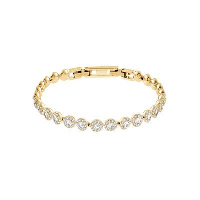 Armkette SWAROVSKI "Schmuck Geschenk Una Angelic Armband" Gr. M, gold (gelbgoldfarben, kristallweiß, kristallweiß), Armbänder, Damen, M, Metall, glitzernd, glänzend, Armkette, mit Swarovski Kristall