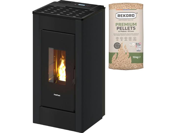 Pelletofen FREEPOINT Sharp , schwarz, Kaminöfen, Pelletofen