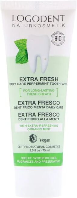 Logona DENTÍFRICO DIARIO EXTRA FRESCO SEM FLÚOR 75ml Menta
