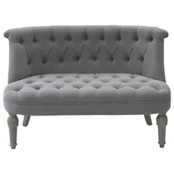 Chic Antique Franz. Sofa in Leinenstoff, 2-Sitzer H75/L110/B55 cm grau