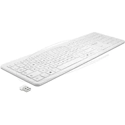 Delock USB Tastatur 2,4 GHz kabellos weiss (flach) (DE, Kabelgebunden), Tastatur, Weiss