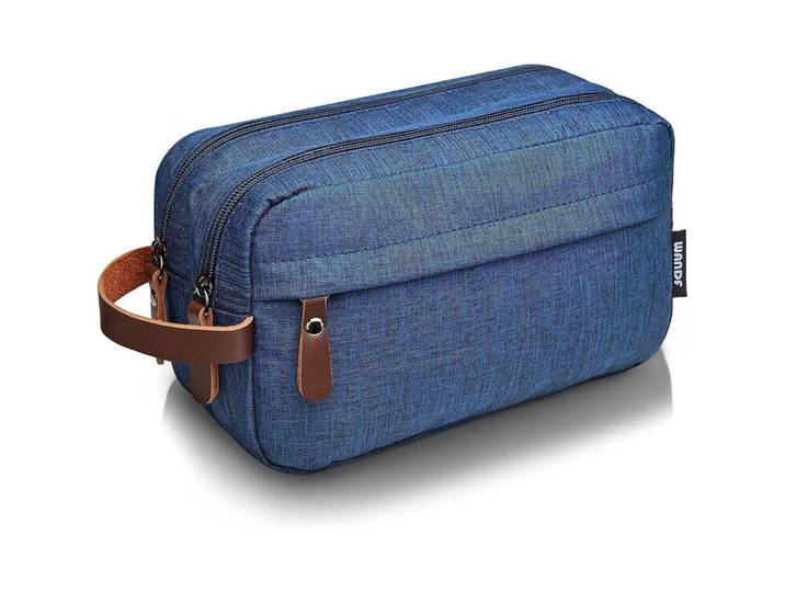 Kulturbeutel Blau 25 x 15 x 9 cm, 5x2x5 cm, Badaccessoires, Kosmetikdosen