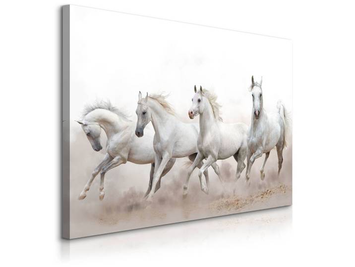 LEINWANDBILD Pferde im Galopp Wüste Tiere 3D Effekt 90x60