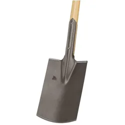 Ideal, Spaten + Schaufel, Bauspaten LÖWE 285 x 185 / 180 mm Grösse 2 Gärtner Form mit Trittschutz und Eschen-T-Stiel