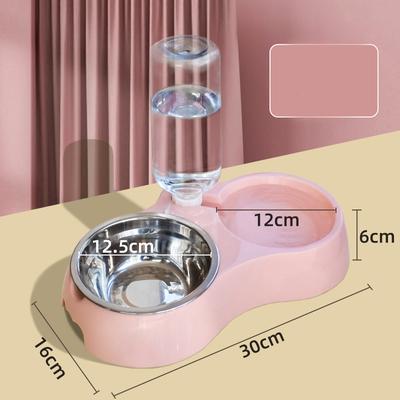 Fusion Finds Automatic Pet Feeder & Water Dispenser Anti Slip Food Bowl For Cats & Small Dogs pink
