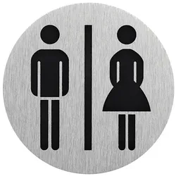 ProPlus SF_972069 Aluminium Türschild "Bild Frau/Mann" Ø75mm Tür Schild