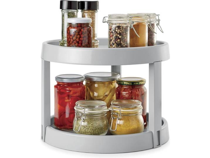 Metaltex - Kruidenrek Staand Draaibaar - Keuken Organizer - Kruidenrek - 2 Etages - Kunststof - 28x21 cm