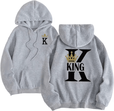 Inspire Essentials King Queen Matching Hoodies Casual Pullover Sweatshirts For Couples 5 4xl