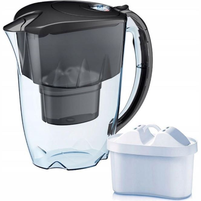 Aquaphor Waterfilterkan Jasper zwart 2,8L inclusief Aquaphor B100-25 filterpatroon