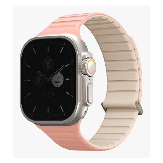 Uniq pasek Revix Evo Apple Watch Series 1/2/3/4/5/6/7/8/9/SE/SE2/Ultra/Ultra2 43/44/45/49mm Reversib (44 mm, Silicone, Stainless Steel) (UNIQ-49MM-REVECPNKIVY)