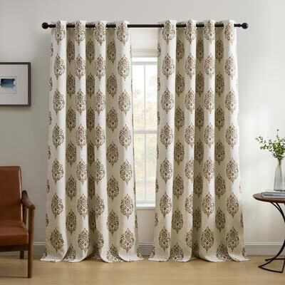 Threadmade Navara Medallion Room Darkening Window Curtain
