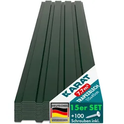 Karat homeliving Trapezblech   Wand- & Dachverkleidung   Profilblech   Grün   15 Stück