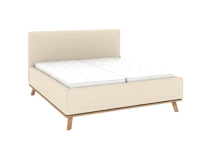 Musterring Polsterbett, Creme, Holz, Esche,Esche,Birke, Buche, massiv, H2, Höhe ca. 20 cm, 180x200 cm, Reach, atmungsaktiv,in verschiedenen Größen erhältlich,Mittelgurt, verstellbar, Schlafzimmer, Betten, Polsterbetten