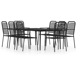 Helloshop26 - 9-teiliges schwarzes Garten-Essset 02_0014111