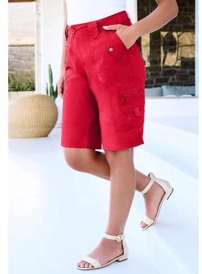 Plus Size Women's Plus Size Cargo Shorts by Roaman's in Vivid Red (Size 12 W)
