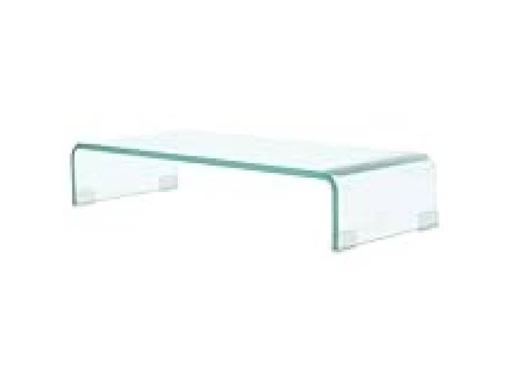 Helloshop26 Meuble télé Buffet TV télévision Design Pratique pour Moniteur 60 cm Verre Transparent 2502256