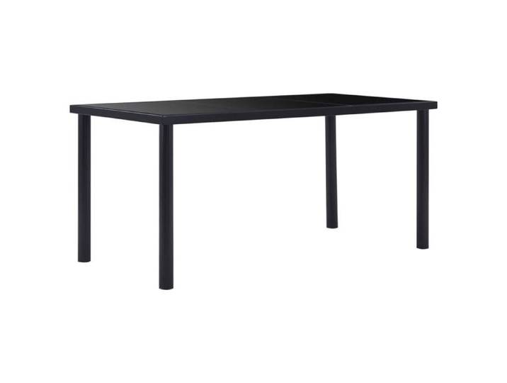 1pc Noir Table à dîner/salon - Magnifique Table à manger - design industriel - Noir 160x80x75cm Verre trempé CL6907399