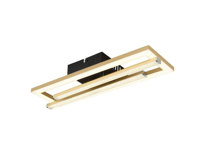Globo Led-Deckenleuchte Highway, Klar, Opal, Schwarz, Goldfarben, Kunststoff, 37.5x6.3x40 cm, CE, verstellbare Arme, Lampen & Leuchten, LED Beleuchtung, LED-Deckenleuchten