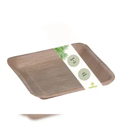 DeinPack 200 Palmblatt Teller eckig 24x24x3cm