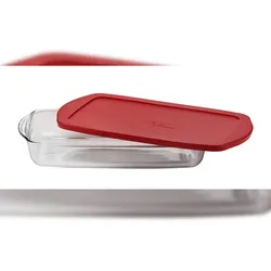 Borcam - Auflaufform, Backform, Servierform rechteckig aus Glas mit Deckel