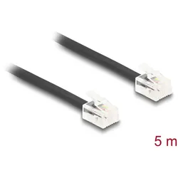 Delock Telefonkabel RJ11 Stecker zu RJ11 Stecker schwarz 5 m